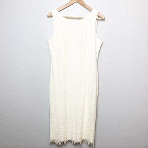 Adrianna Papell Women's Lace Sheath Dress White Size 12